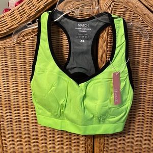 Match XL sports bra in lime green